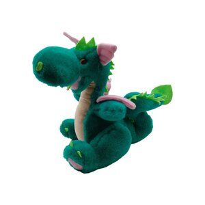 Prettique Dragon Plush Green Pink Stuffed Animal